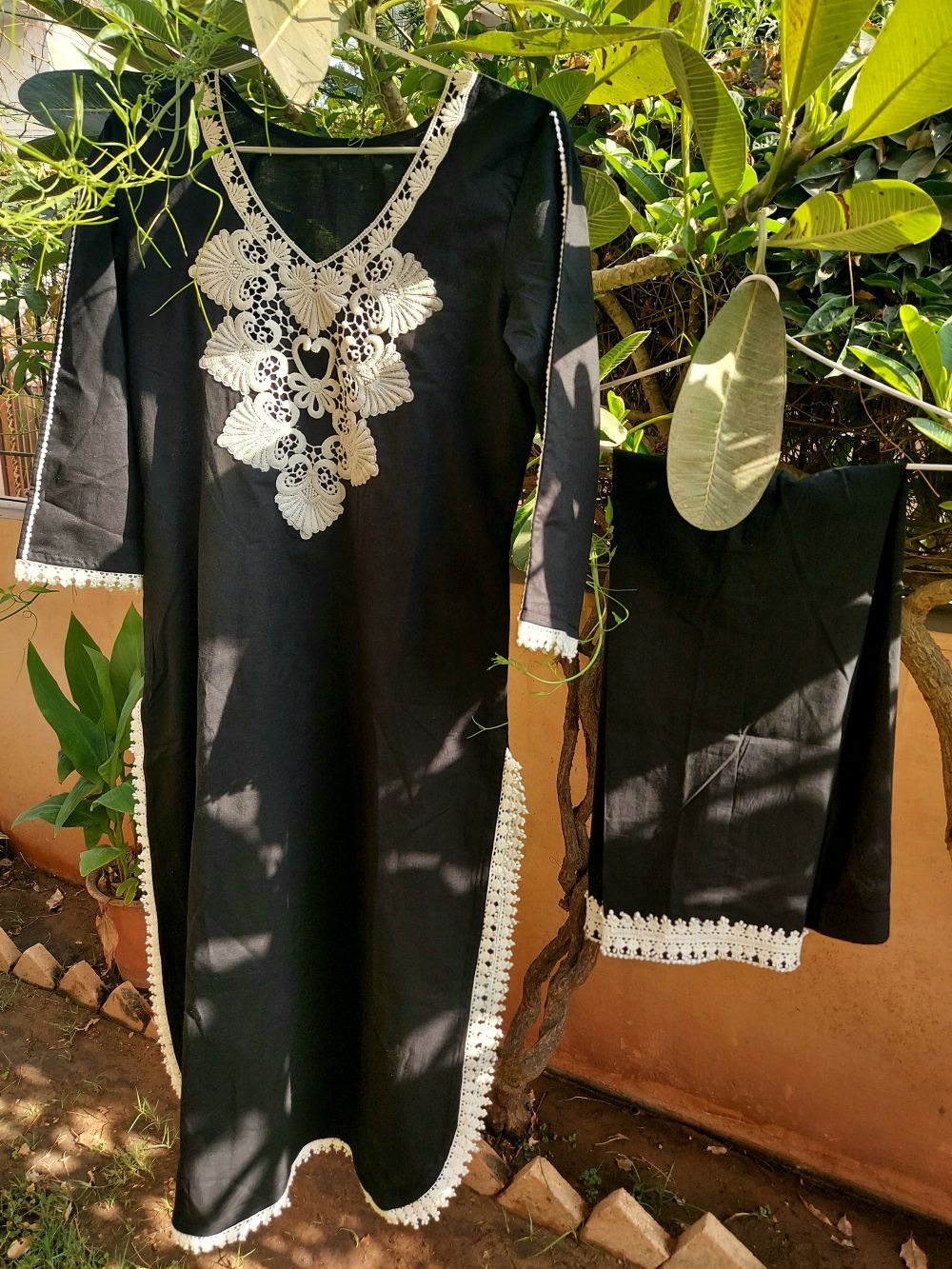 Black Embroidery Kurta Set
