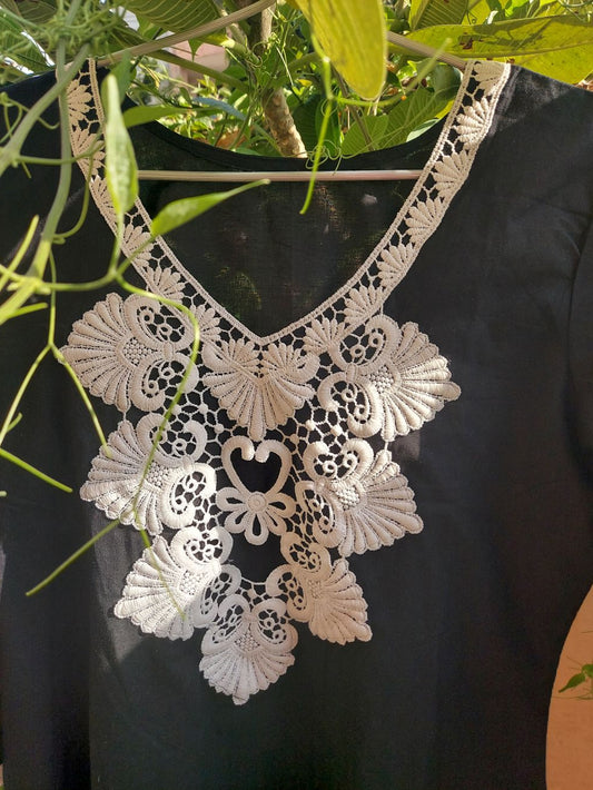 Black Embroidery Kurta Set