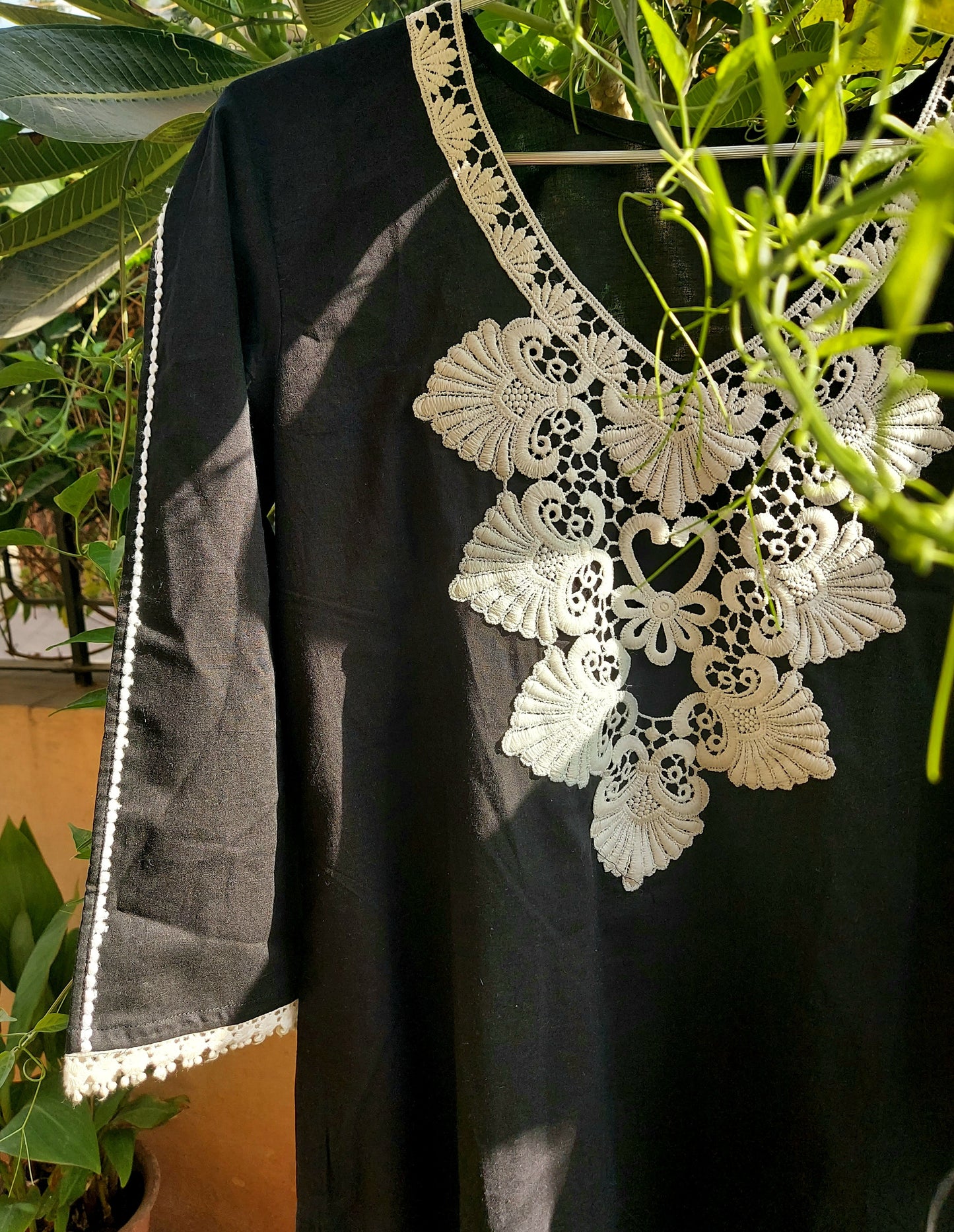 Black Embroidery Kurta Set