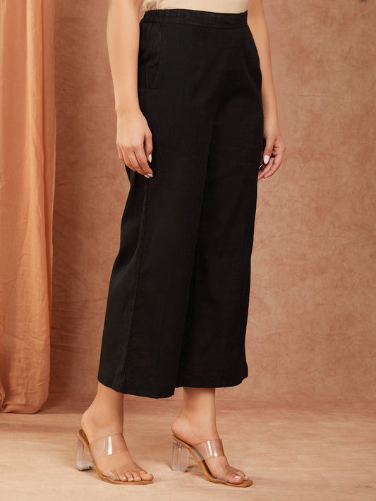 Black Cotton Slub Hand Embroidery Co-ord Set