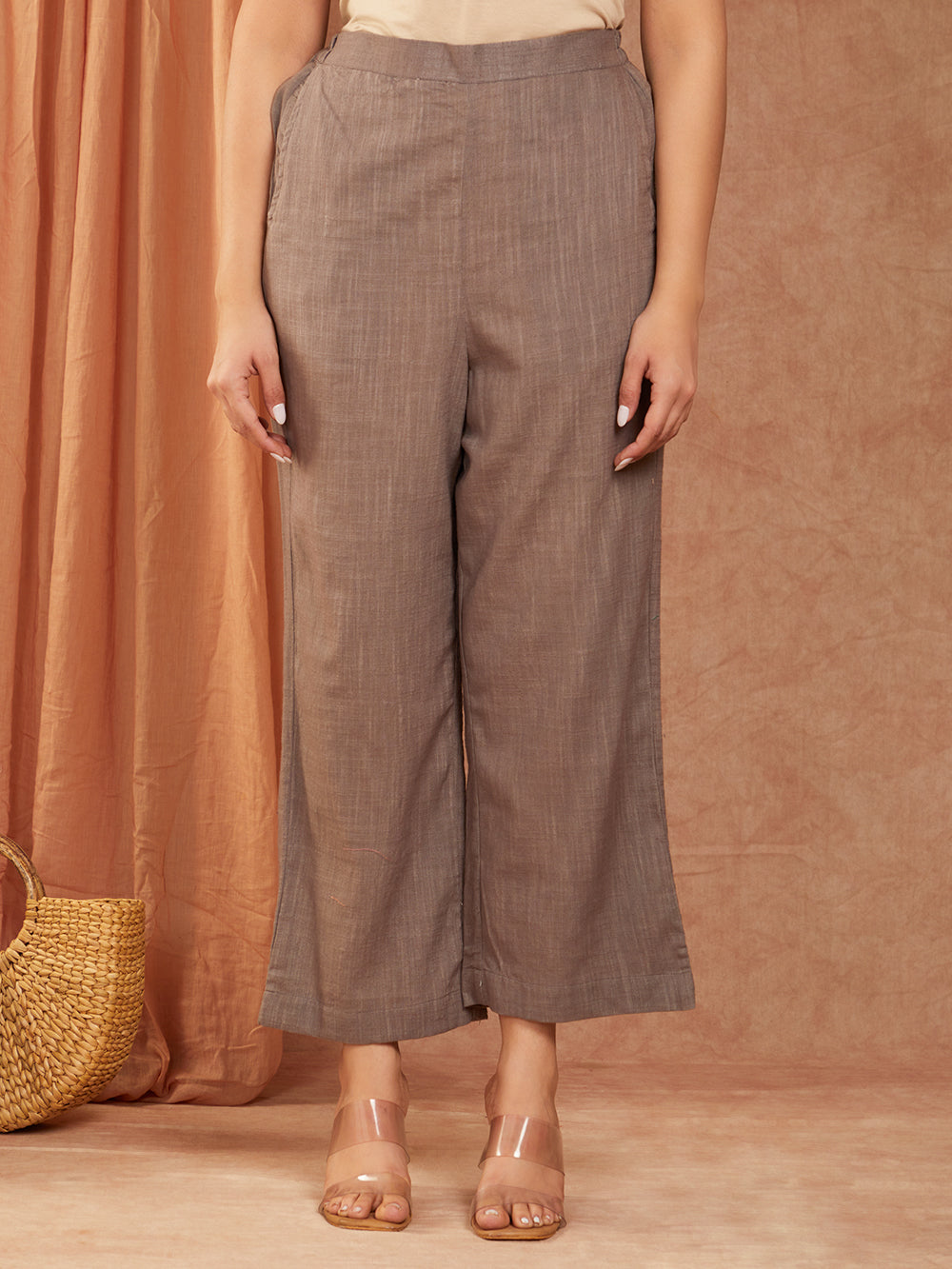 Grey Cotton Slub Hand Embroidery Co-ord Set