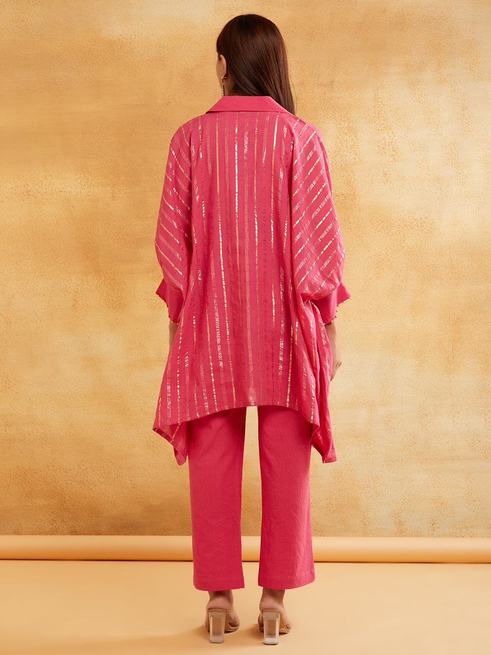 Pink Lurex Kurta Pant Set