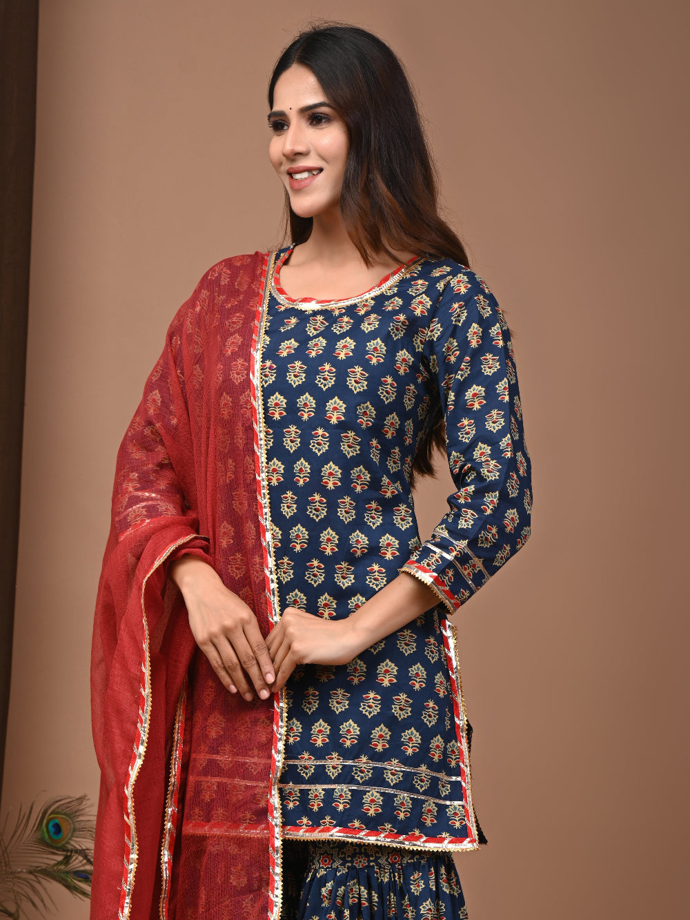 Hand Block Printed Pure Cotton Sharara set