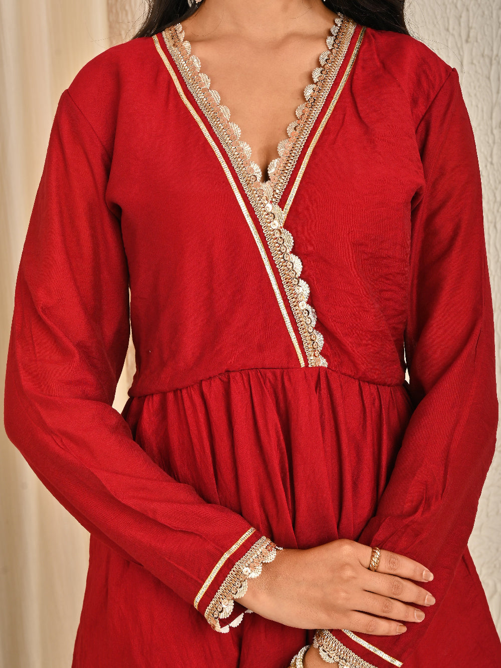 Cotton Silk Kurta Set With Organza Dupatta
