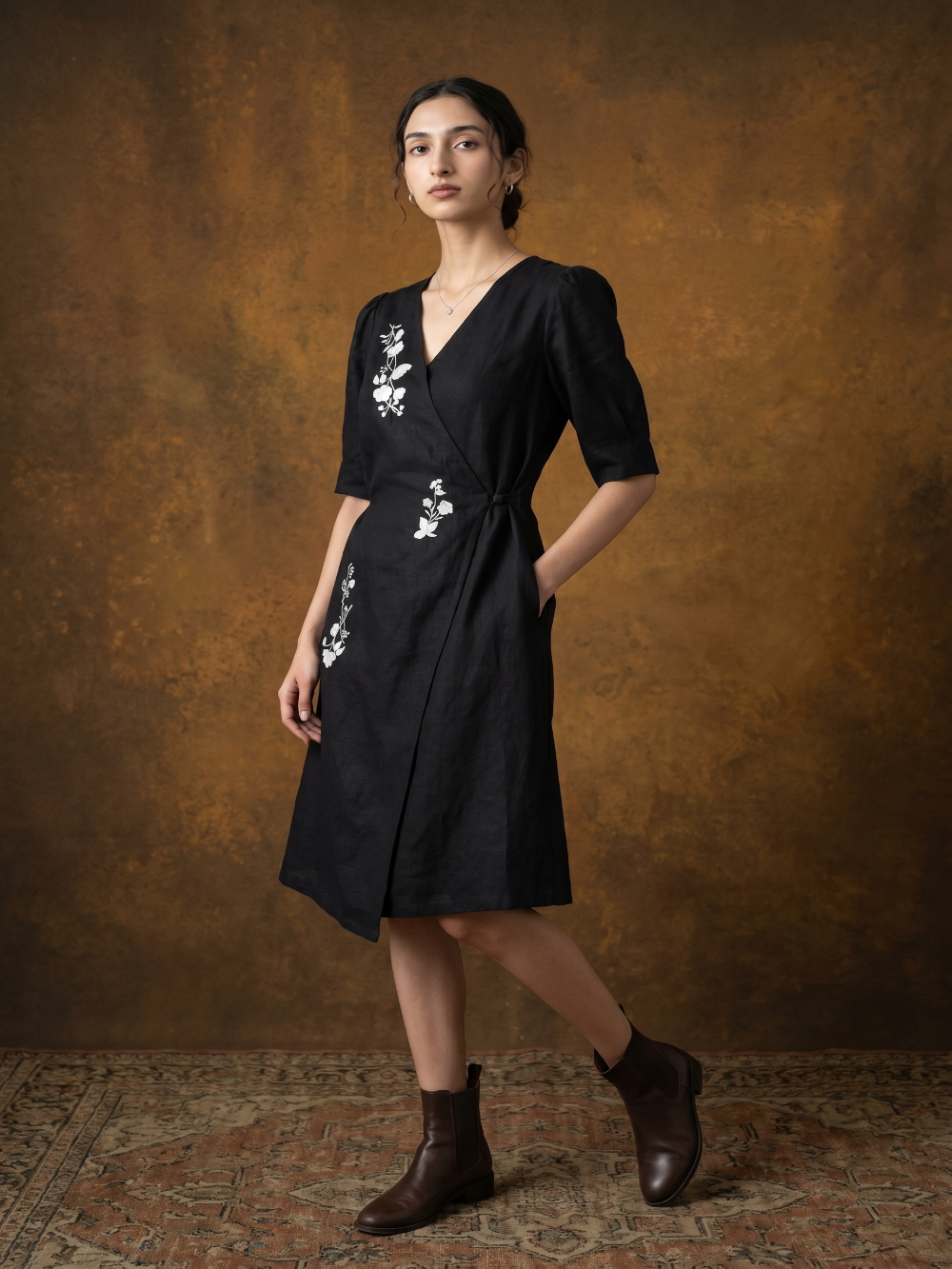 Black Angrakha dress