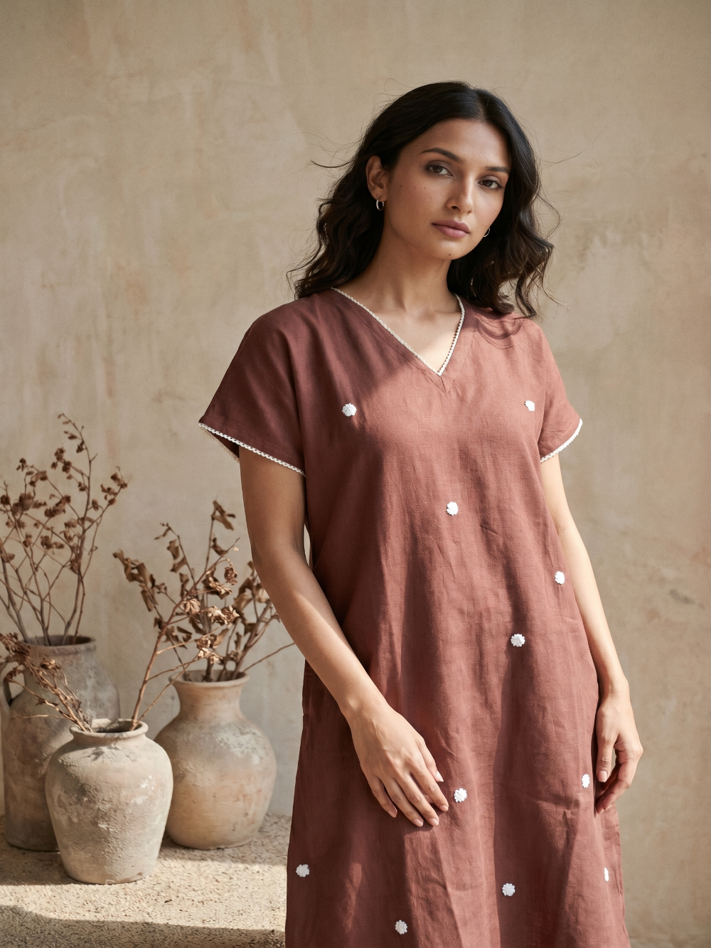 Pure cotton hand embroidery dress