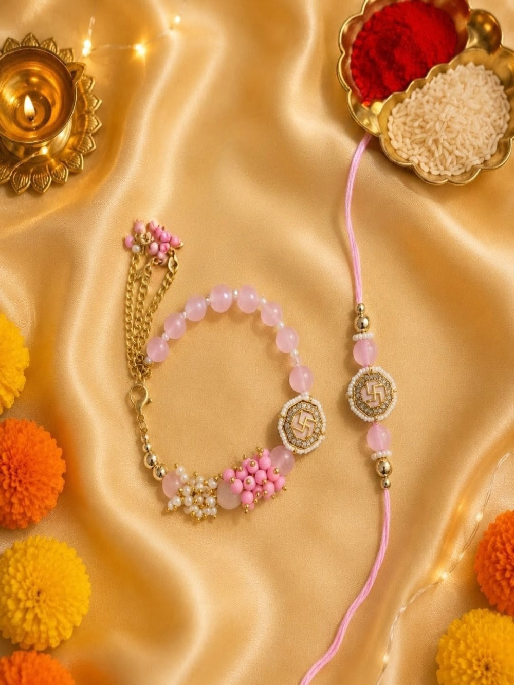 Set of 2 beads bhaiya bhabhi rakhi