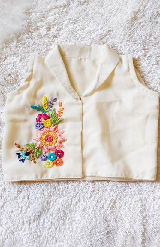 CROP HAND EMBROIDERY TOP