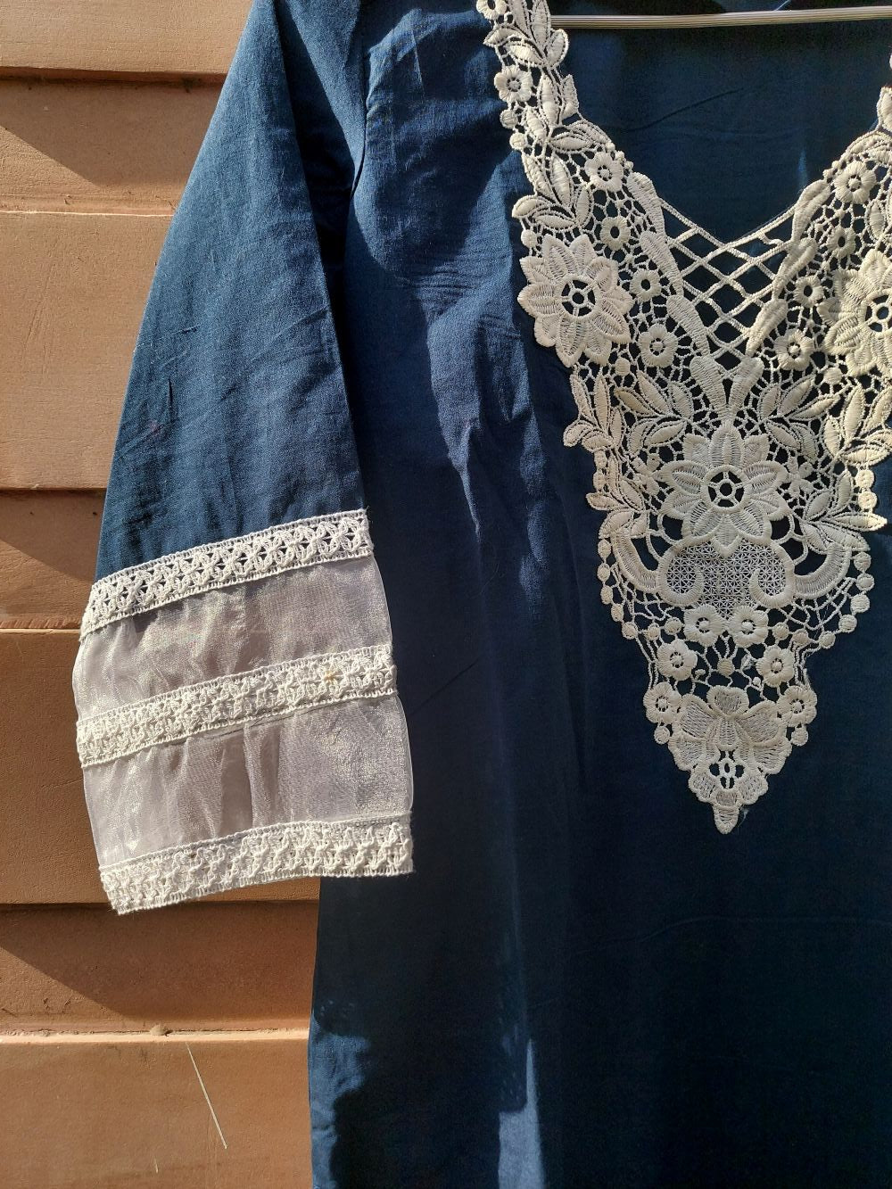 Navy Blue Embroidery Kurta Set