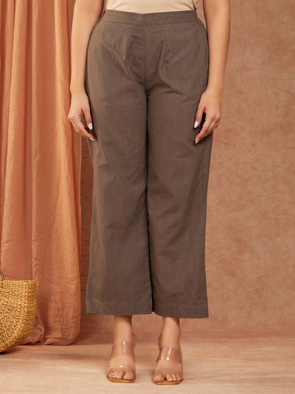 Charcoal Grey Cotton Slub Hand Embroidery Co-ord Set