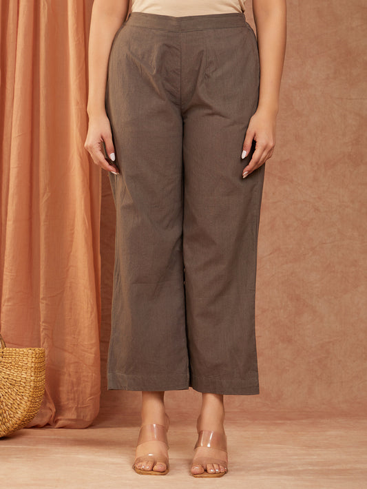 Charcoal Grey Cotton Slub Hand Embroidery Co-ord Set