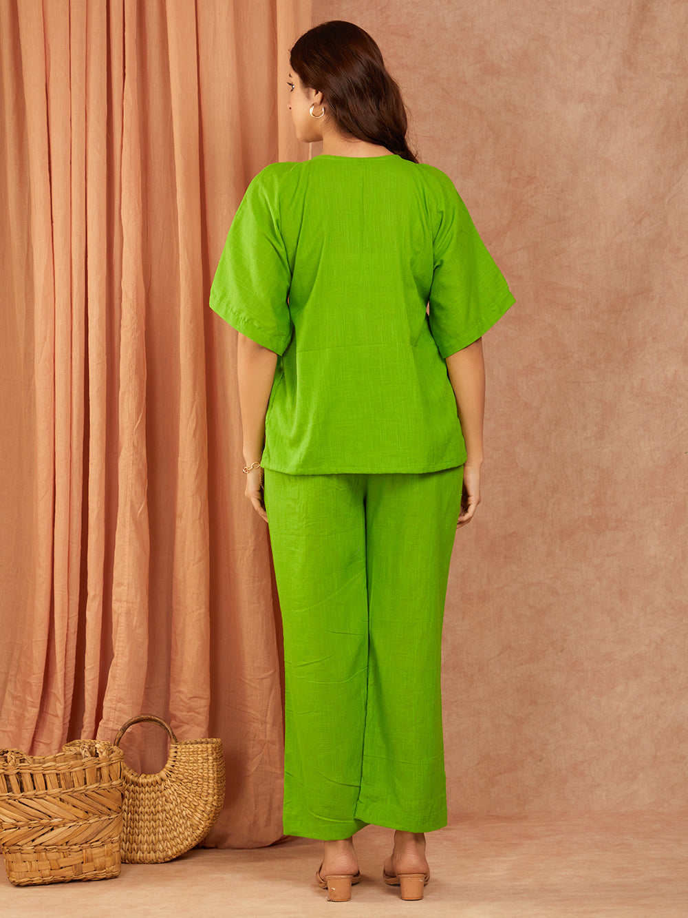 Green Cotton Slub Co-ord Set