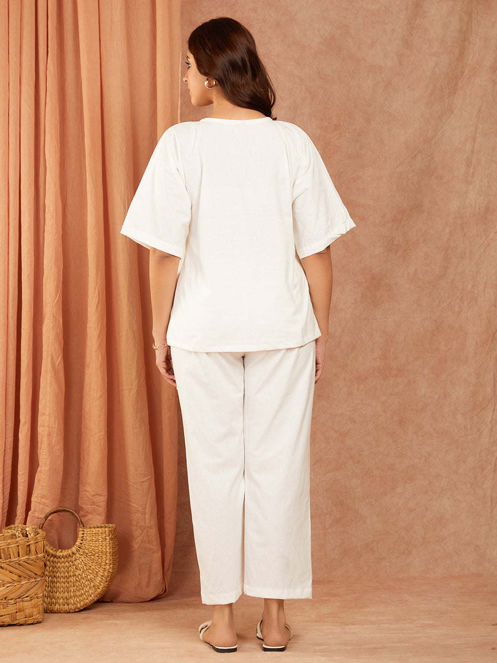 White Pure Cotton Co-ord Set