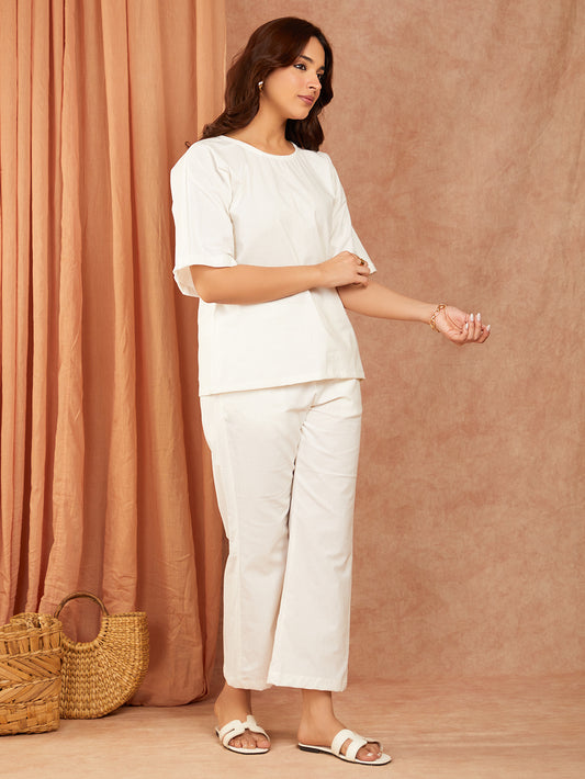 White Pure Cotton Co-ord Set