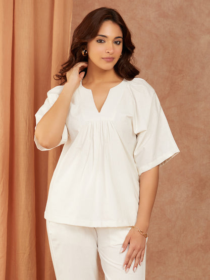White Pure Cotton Co-ord Set