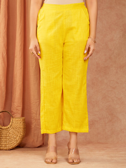 Yellow Cotton Slub Co-ord Set