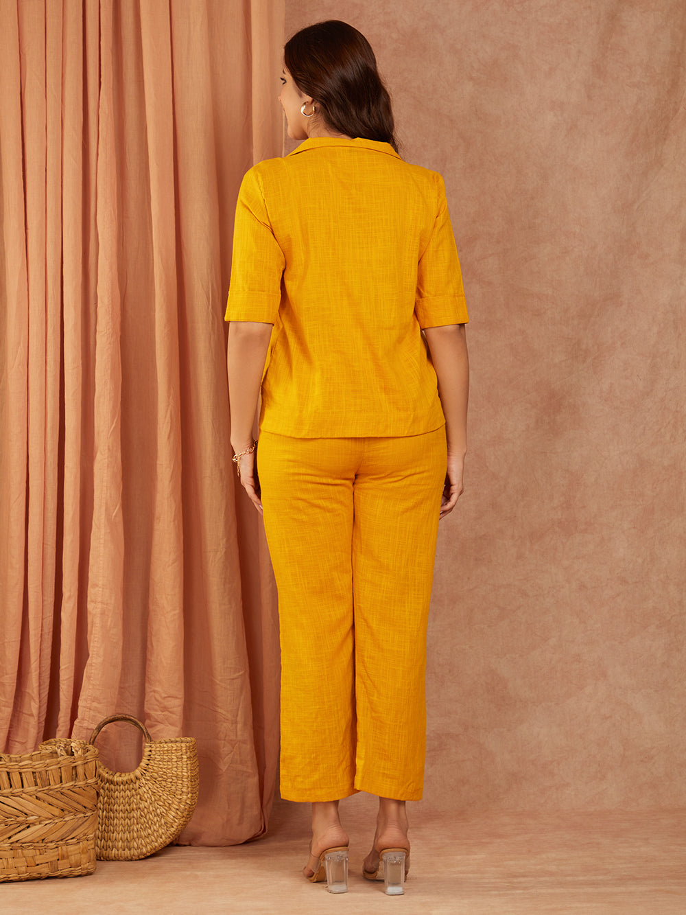 Mustard Cotton Slub Co-ord Set