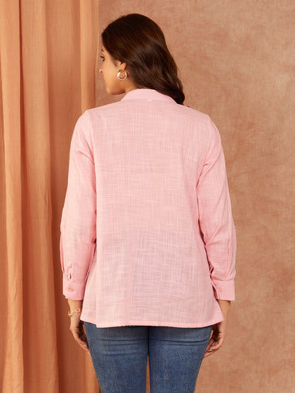 Baby Pink Cotton Slub Top