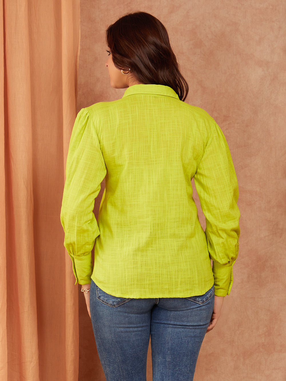 Lime Green Cotton Slub Top