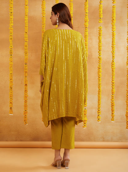 Mehedi Color Lurex Kurta Set