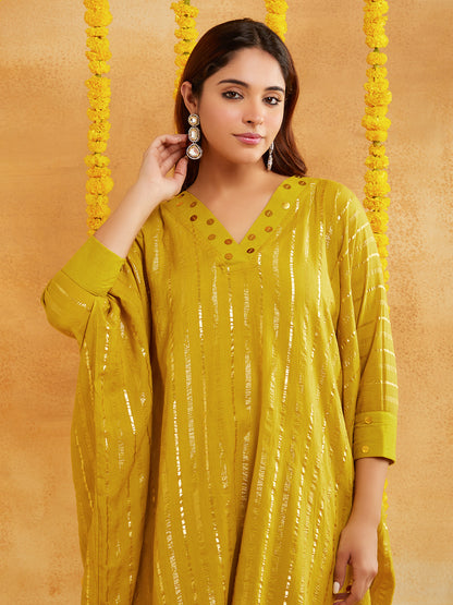 Mehedi Color Lurex Kurta Set