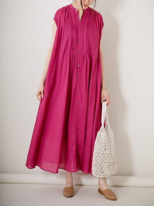 PINTUCK MEGENTA COLOR DRESS