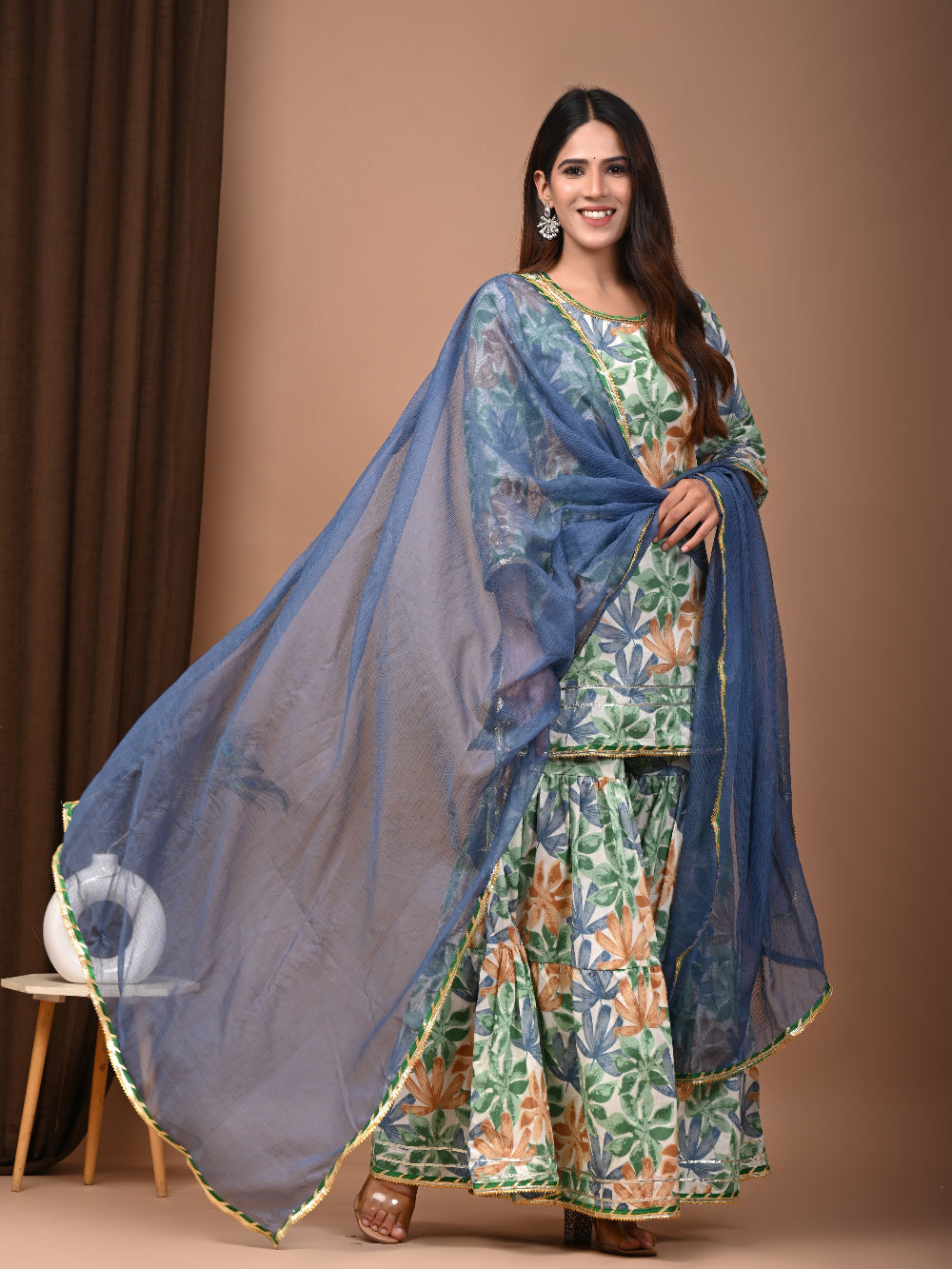 Hand Block Printed Pure Cotton Sharara set