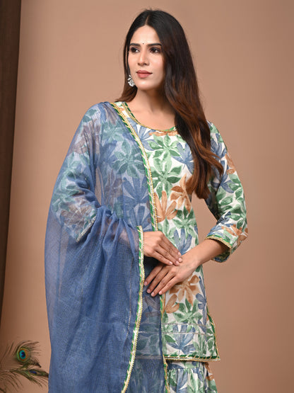 Hand Block Printed Pure Cotton Sharara set