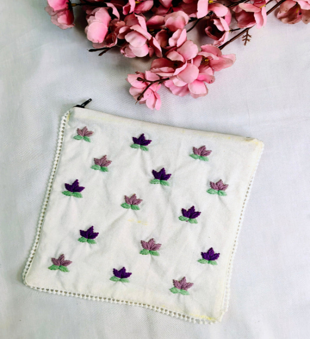 HAND EMBROIDERY PURE COTTON POUCH