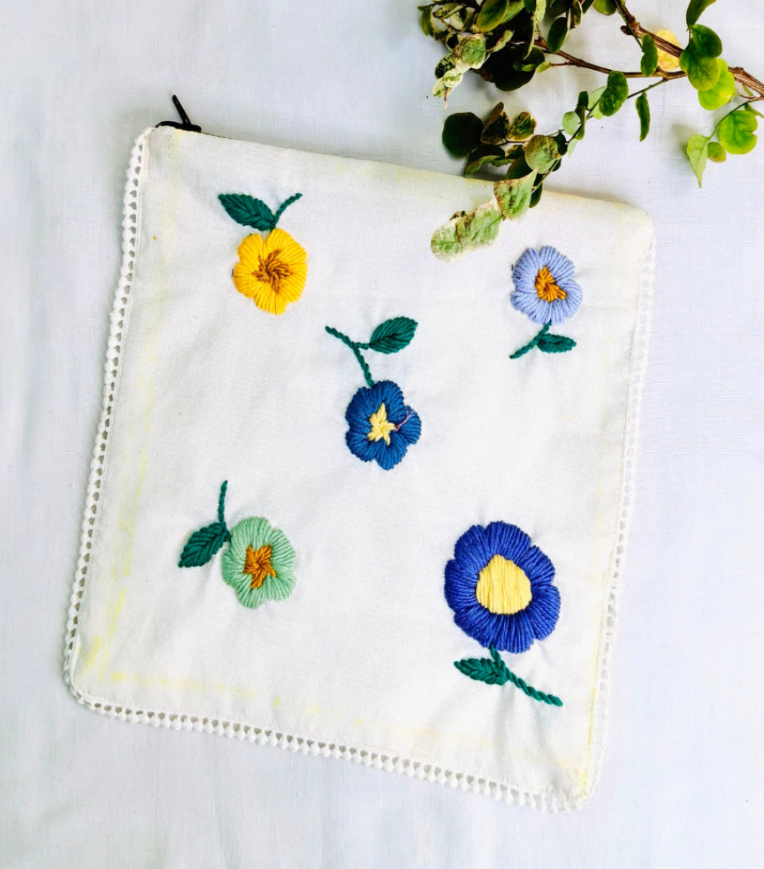 HAND EMBROIDERY PURE COTTON POUCH