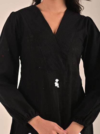 hand embroidery designs for black dress Elegant Black Balochi Dress Designs for Order