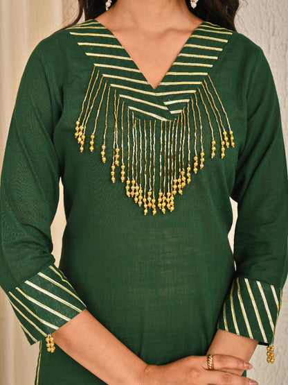 Olive Green sharara set with organza dupatta
