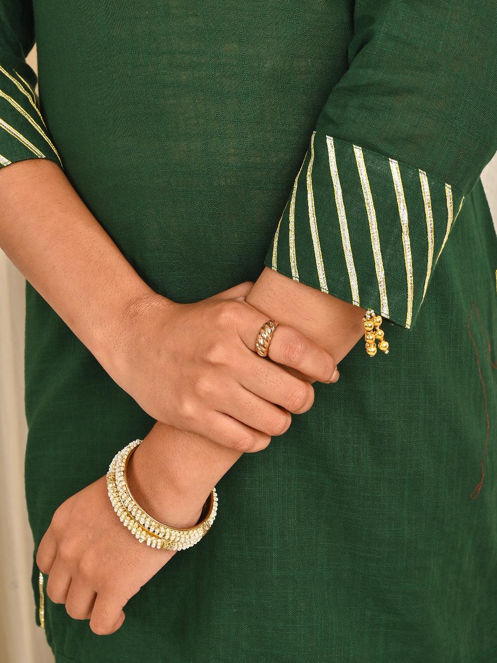 Olive Green sharara set with organza dupatta