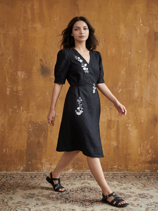 Black Angrakha dress