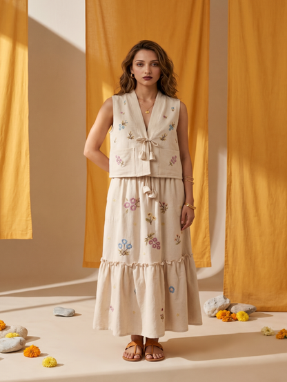 HAND EMBROIDERY TOP AND SKIRT