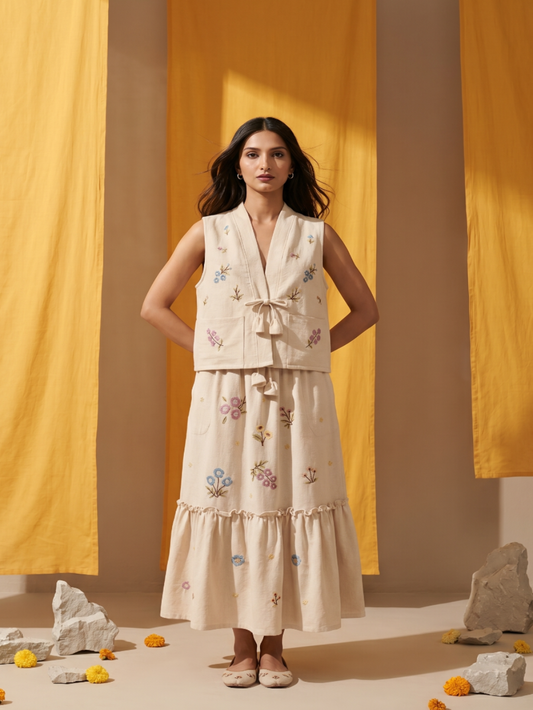 HAND EMBROIDERY TOP AND SKIRT