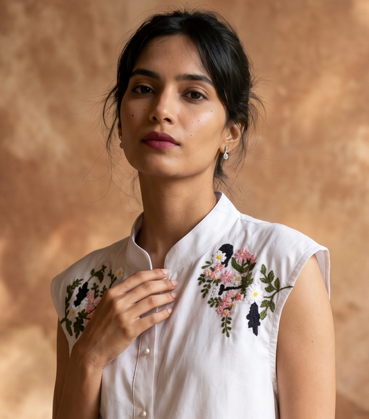 Pure cotton  hand embroidry dress