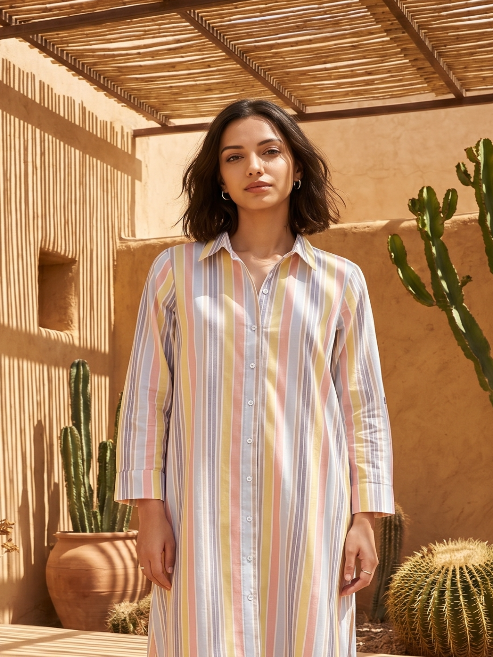 Stripes High low kurta set