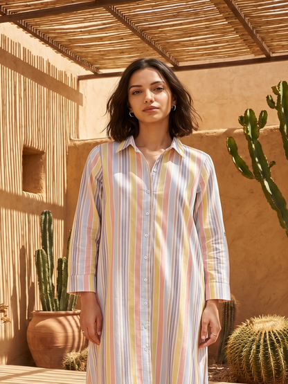Stripes High low kurta set