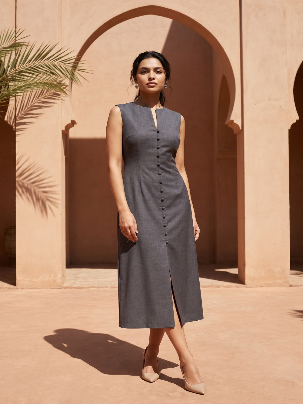 Grey Sleevless Dress