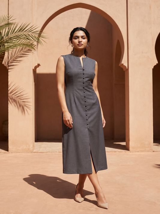 Grey Sleevless Dress