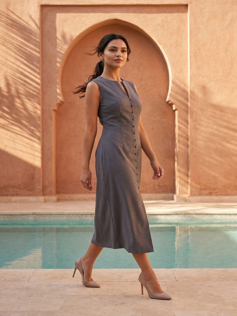 Grey Sleevless Dress