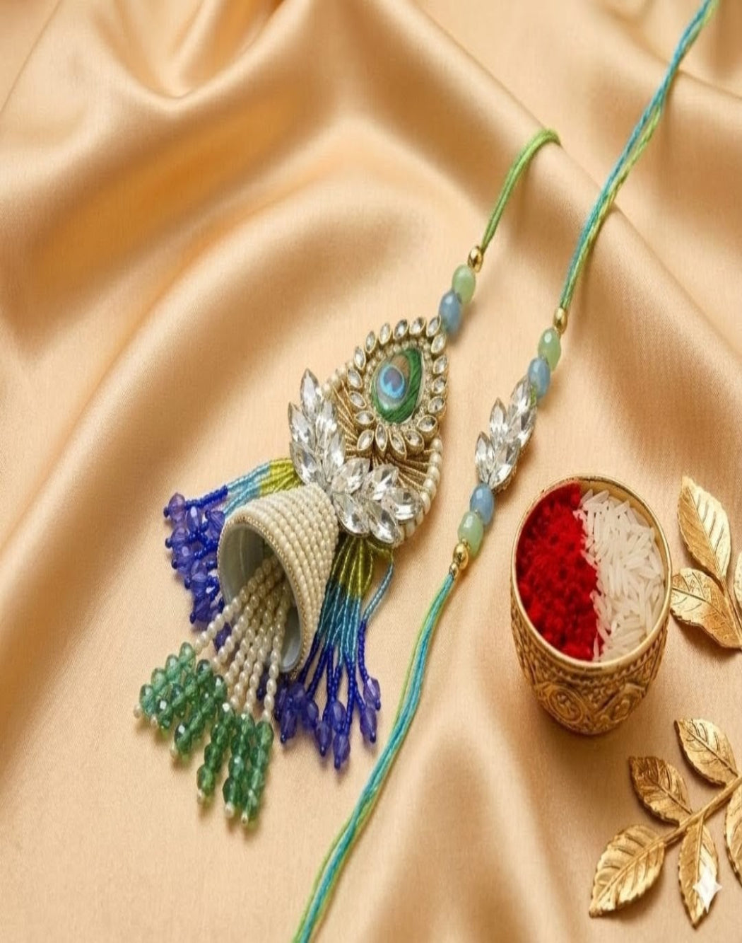 Set of 2 Peacock Bhaiya Bhabhi Rakhi