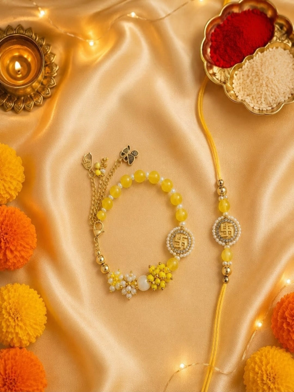 Set of 2 beads bhaiya bhabhi rakhi
